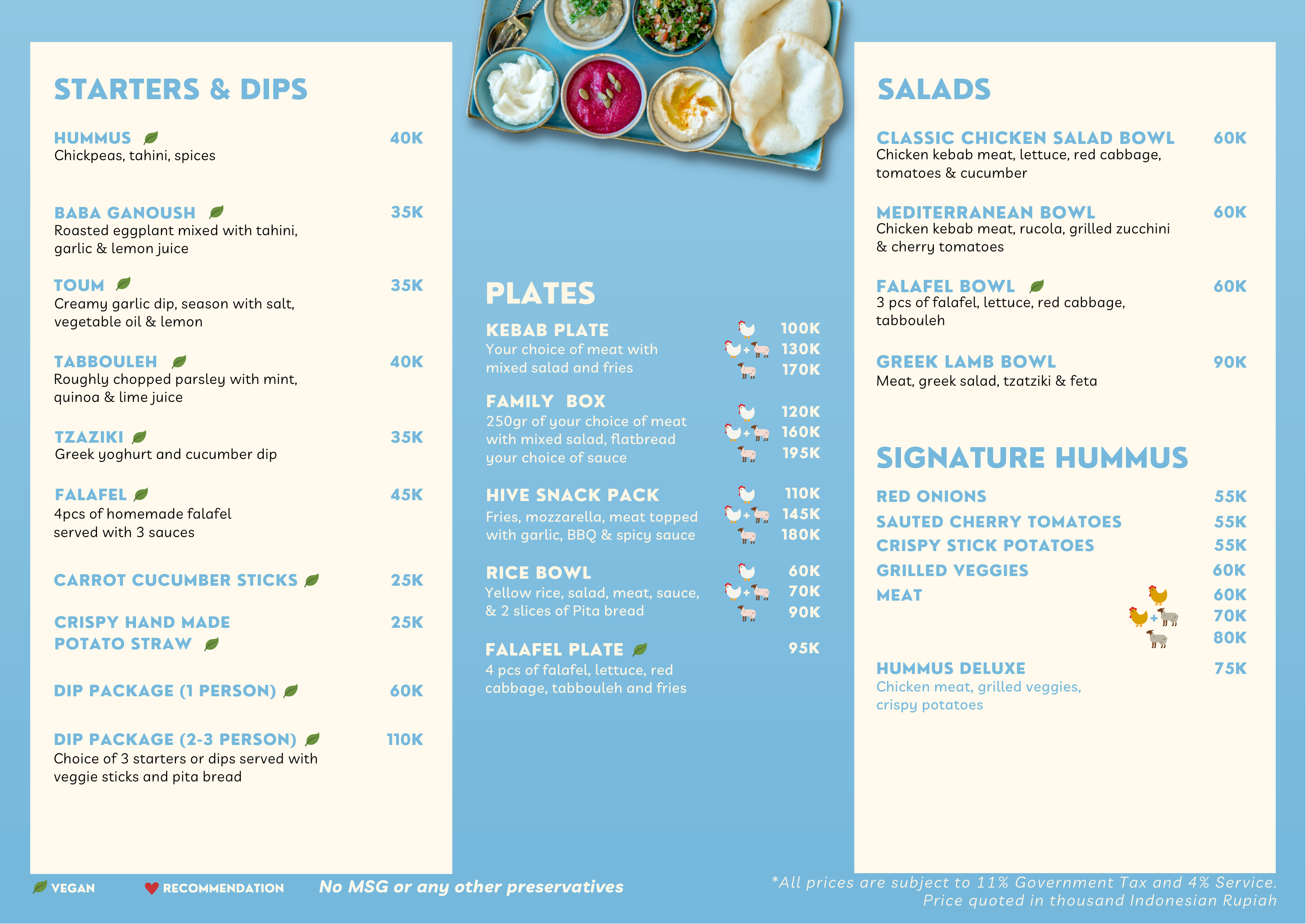 The Hive Döner Kebab food menu page 2